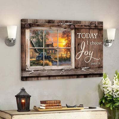 Today I Choose Day Joy James 12 Bible Verse Scripture Canvas Wall Art