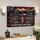 Us Flag And The Cross I Can Only Imagine Bible Verse Canvas Wall Art