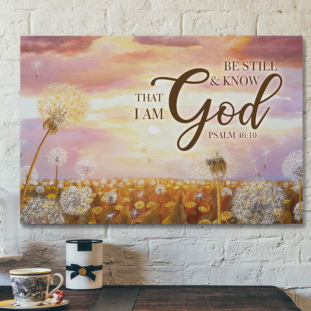 Bible Verse Jesus Be Still And Know That I Am God Faith Canvas Wall Art