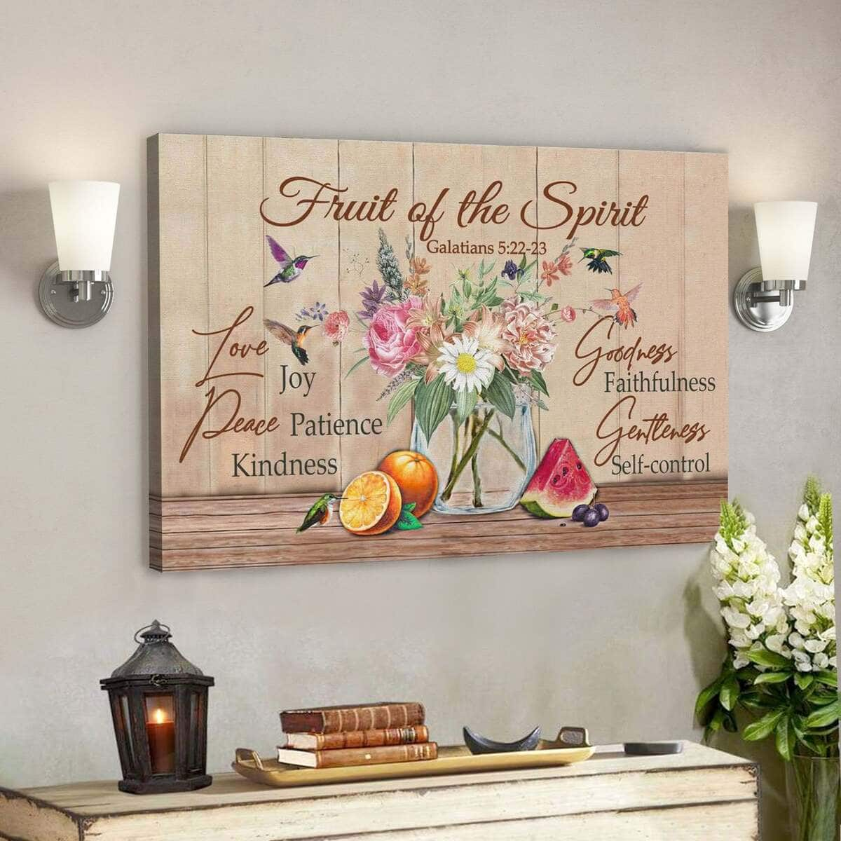 God Jesus Fruit Of The Spirit Galatians 522-23 Bible Verse Canvas Wall Art