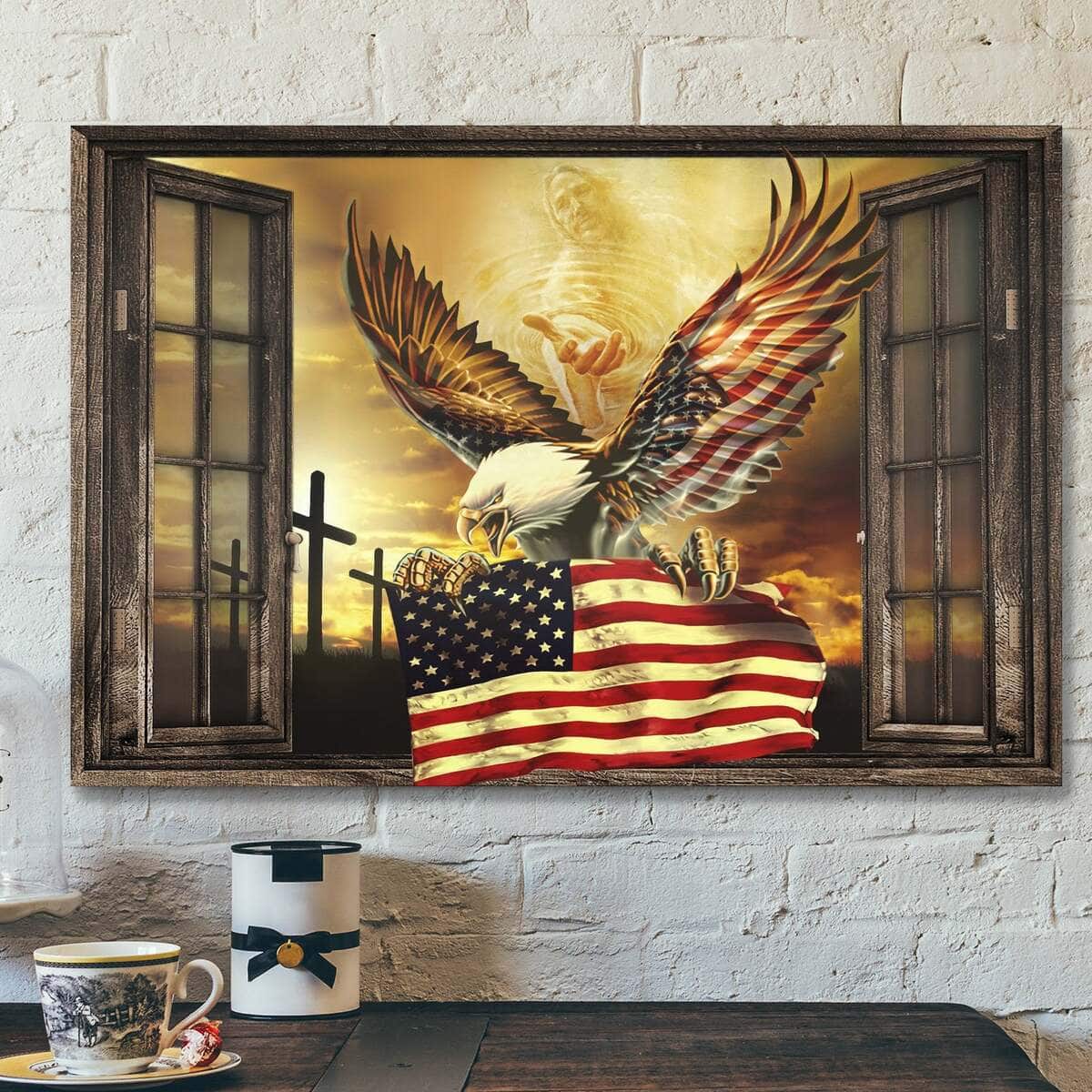 Landscape God Jesus Amazing Eagle Through The Windows Canvas Wall Art Landscape God Jesus Amazing Eagle Through The Windows Canvas Wall Art