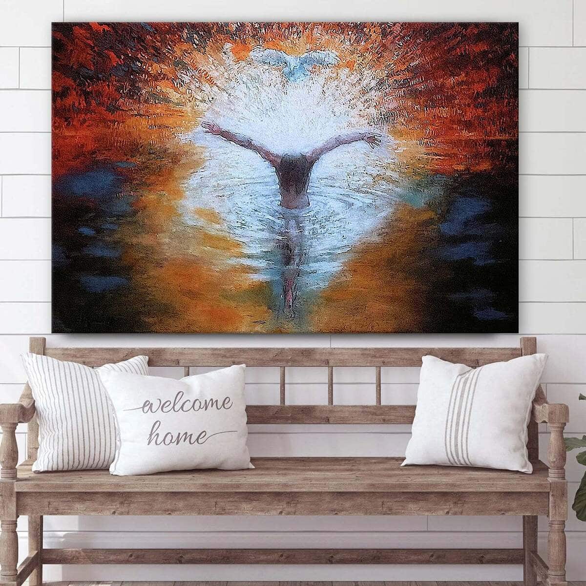 The Baptism Of The Christ With Dove Jesus Baptism Christian Canvas Wall Art The Baptism Of The Christ With Dove Jesus Baptism Christian Canvas Wall Art