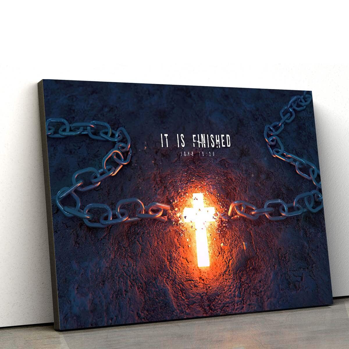 It Is Finished John 19:30 Bible Verse Religious Christian Canvas Wall Art It Is Finished John 19:30 Bible Verse Religious Christian Canvas Wall Art