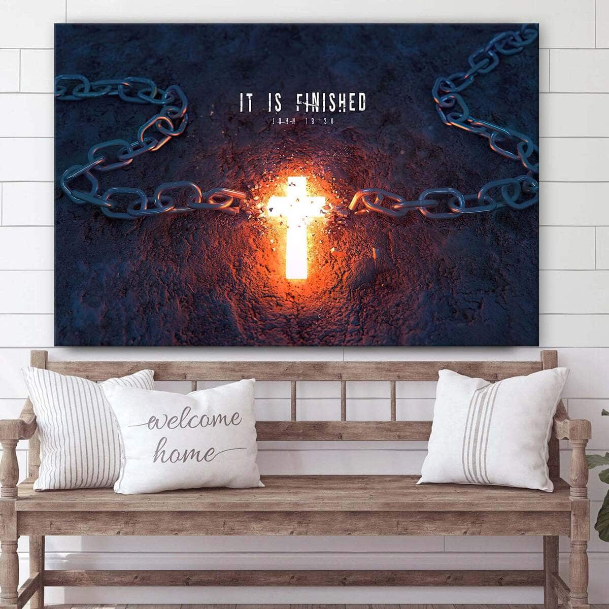 It Is Finished John 19:30 Bible Verse Religious Christian Canvas Wall Art It Is Finished John 19:30 Bible Verse Religious Christian Canvas Wall Art