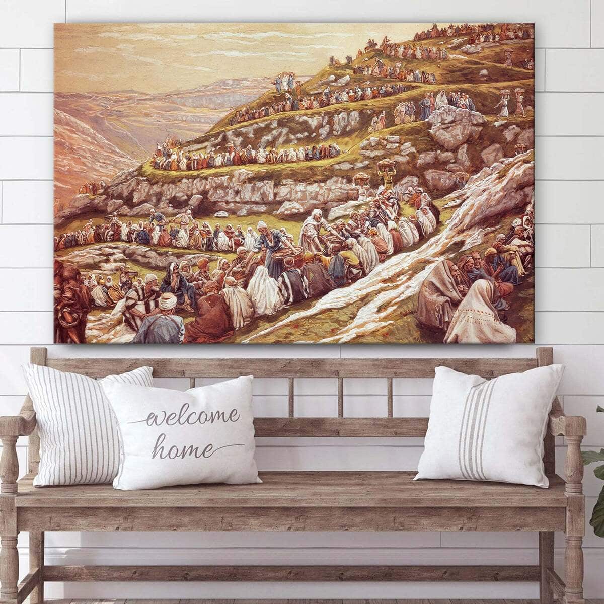 Jesus Feeds The Five Thousand Christian Canvas Wall Art Jesus Feeds The Five Thousand Christian Canvas Wall Art