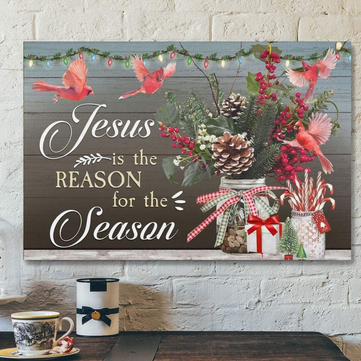 Jesus Is The Reason For The Season Christmas Cardinal Bird Christmas Canvas Wall Art Jesus Is The Reason For The Season Christmas Cardinal Bird Christmas Canvas Wall Art