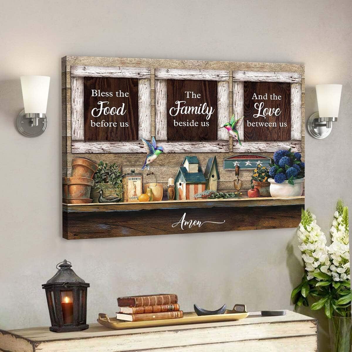 Jesus God Bless The Food Before Us The Family Beside Us And The Love Between Us Canvas Wall Art Jesus God Bless The Food Before Us The Family Beside Us And The Love Between Us Canvas Wall Art