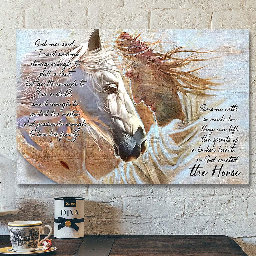 Jesus And The Horse Christian Religious Canvas Wall Art Jesus And The Horse Christian Religious Canvas Wall Art