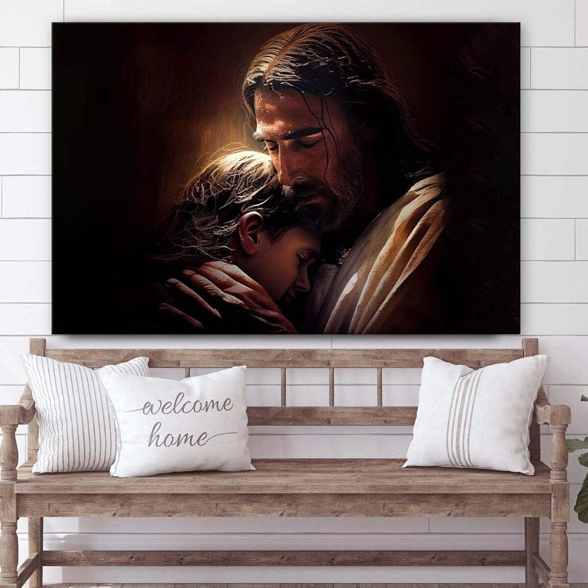 Jesus Hugging Boy Jesus Christian Canvas Wall Art Jesus Hugging Boy Jesus Christian Canvas Wall Art