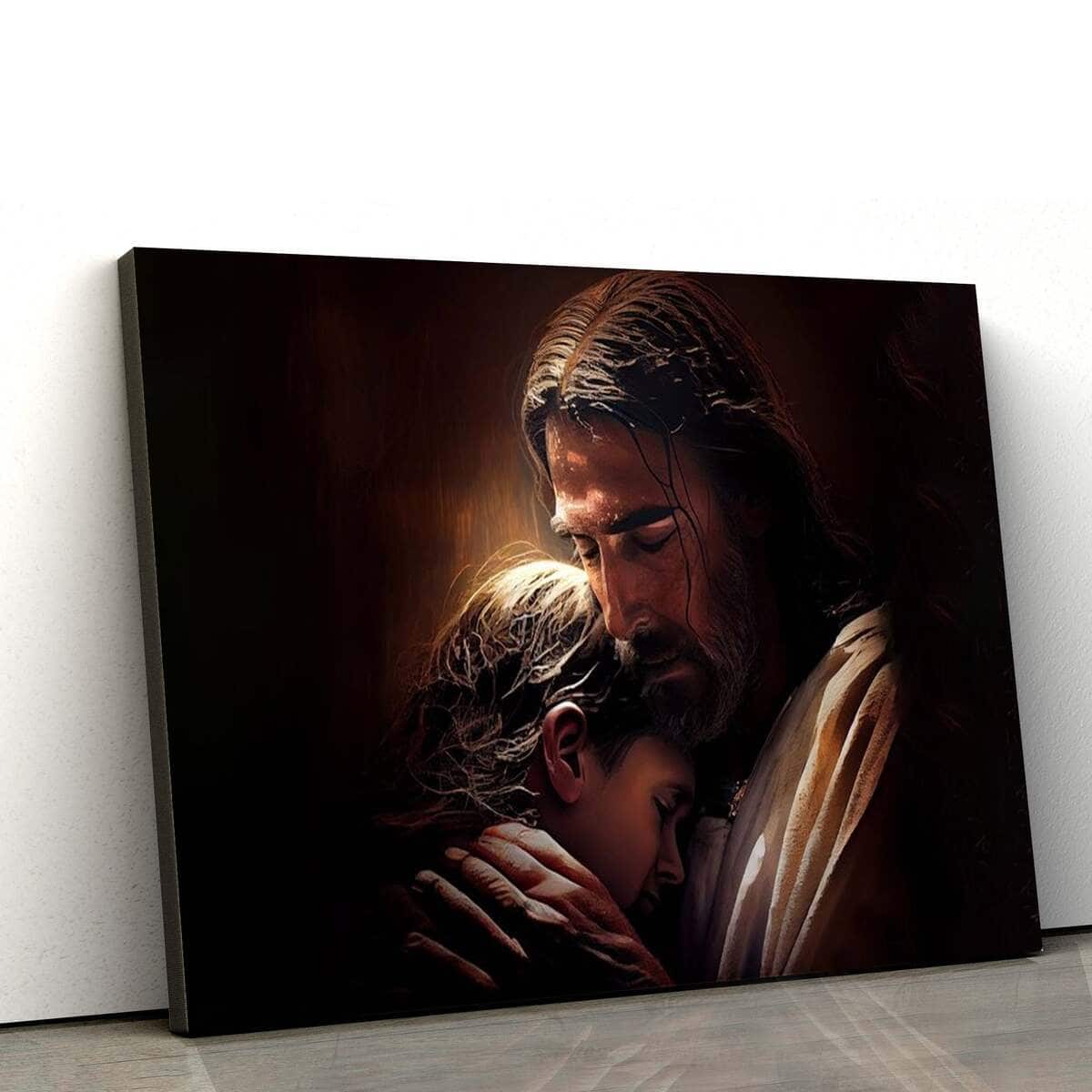 Jesus Hugging Boy Jesus Christian Canvas Wall Art Jesus Hugging Boy Jesus Christian Canvas Wall Art
