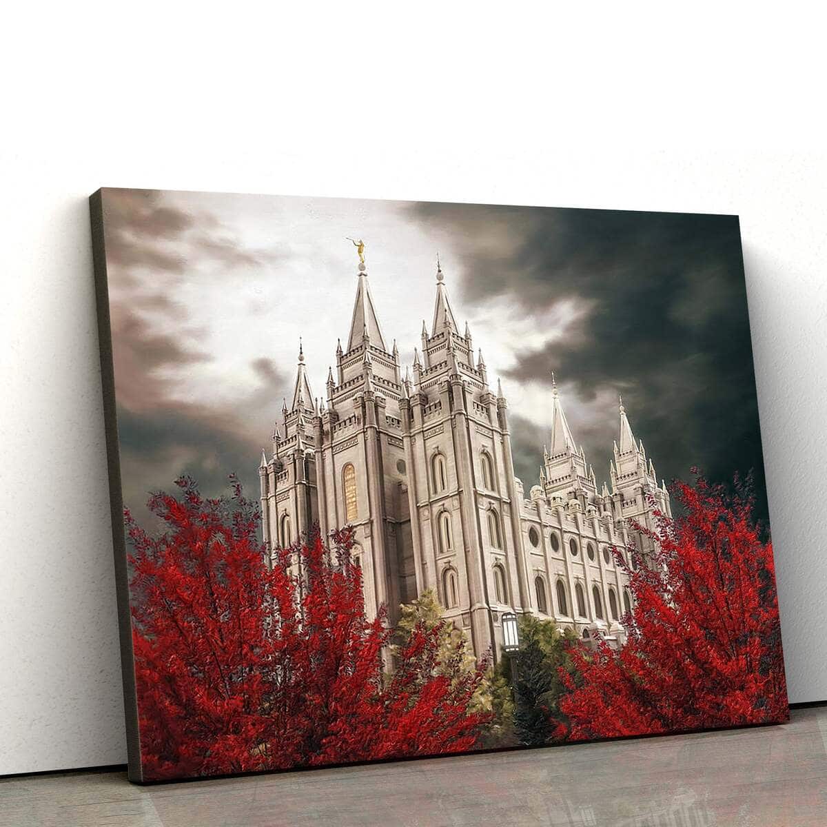 Salt Lake Temple A Light In The Storm Jesus Christian Canvas Wall Art Salt Lake Temple A Light In The Storm Jesus Christian Canvas Wall Art