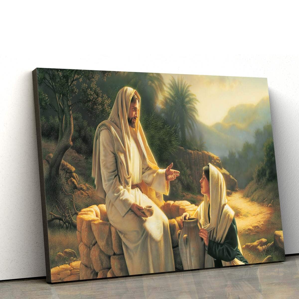 Jesus And The Samaritan Woman Jesus Christ Christian Wall Canvas Wall Art Jesus And The Samaritan Woman Jesus Christ Christian Wall Canvas Wall Art