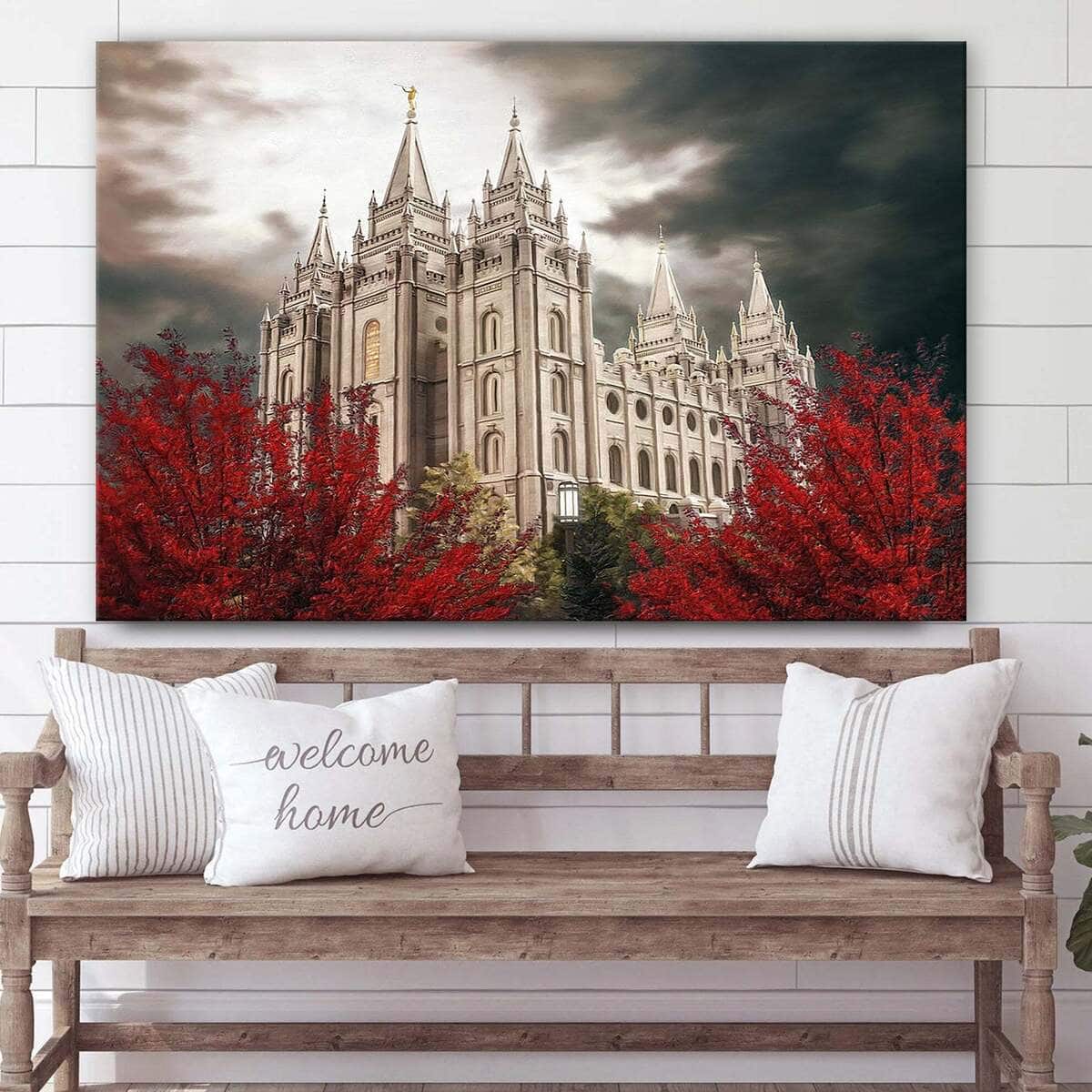 Salt Lake Temple A Light In The Storm Jesus Christian Canvas Wall Art Salt Lake Temple A Light In The Storm Jesus Christian Canvas Wall Art