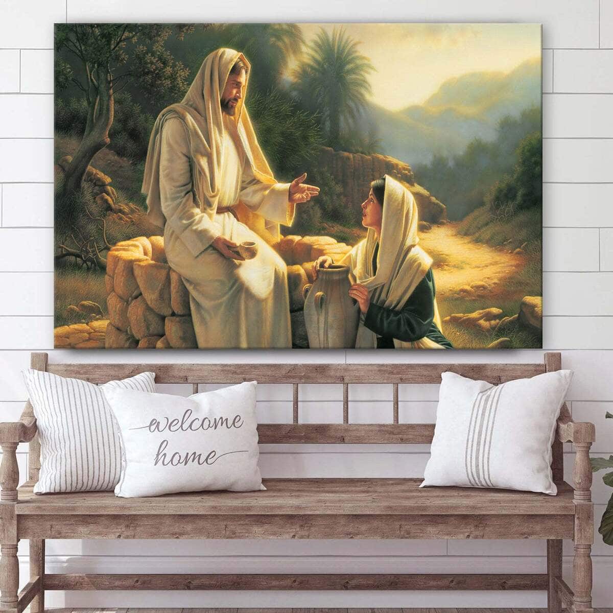 Jesus And The Samaritan Woman Jesus Christ Christian Wall Canvas Wall Art Jesus And The Samaritan Woman Jesus Christ Christian Wall Canvas Wall Art