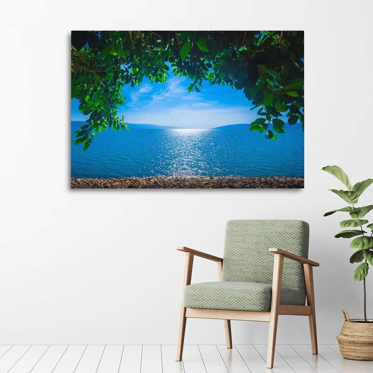 Morning By The Galilee Shore View Of The Sea Of Galilee From Jesus Village Of Capernaum Canvas Wall Art Morning By The Galilee Shore View Of The Sea Of Galilee From Jesus Village Of Capernaum Canvas Wall Art