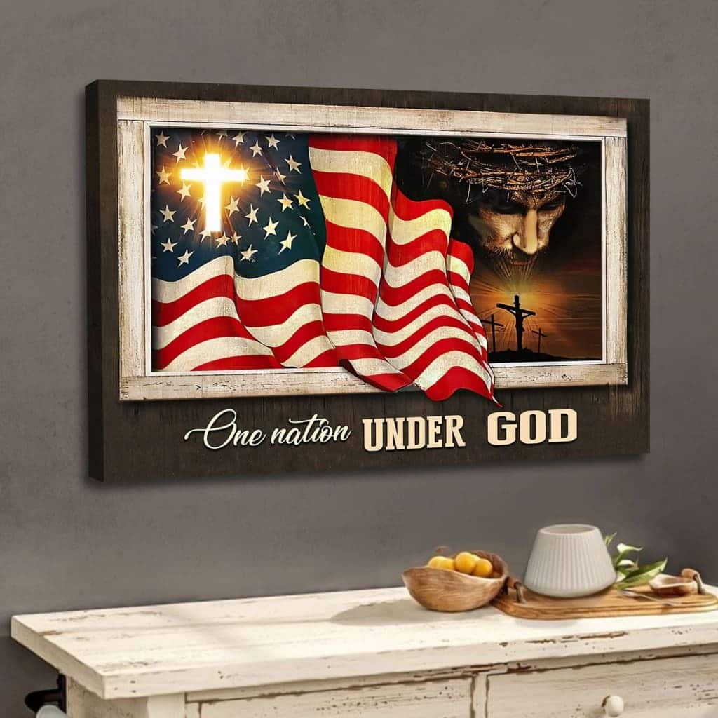Patriotism Christian One Nation Under God Religious Canvas Wall Art Patriotism Christian One Nation Under God Religious Canvas Wall Art
