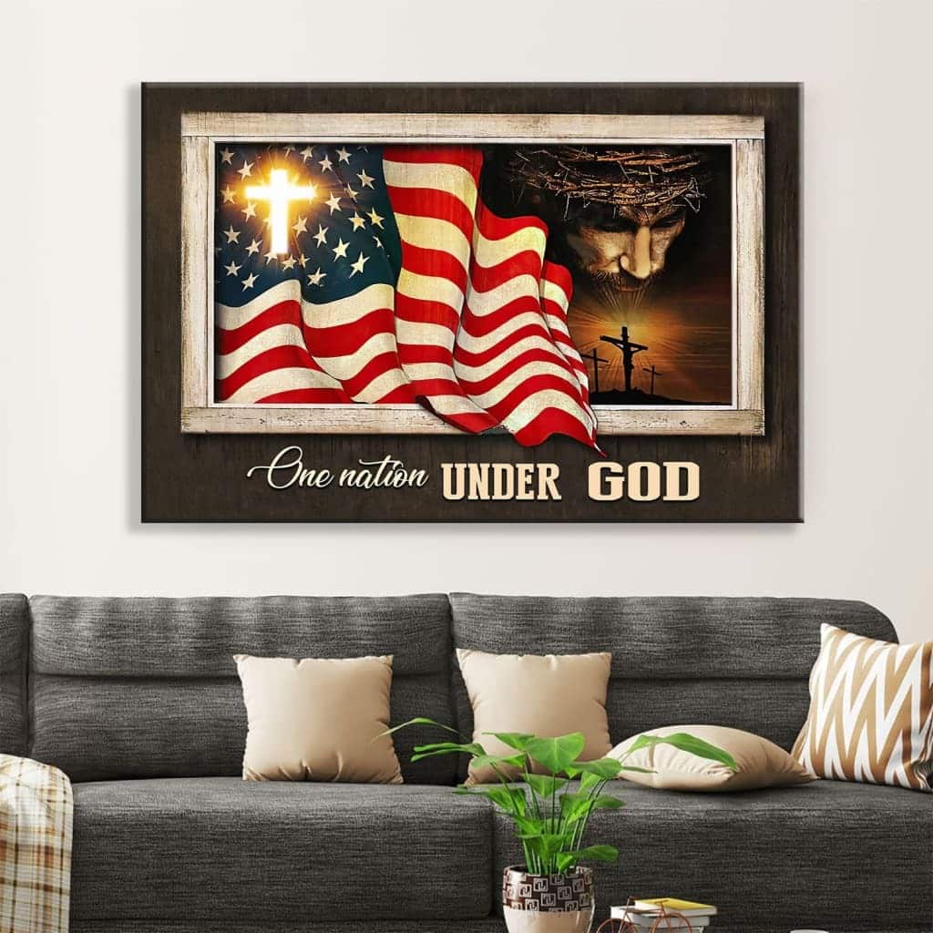 Patriotism Christian One Nation Under God Religious Canvas Wall Art Patriotism Christian One Nation Under God Religious Canvas Wall Art
