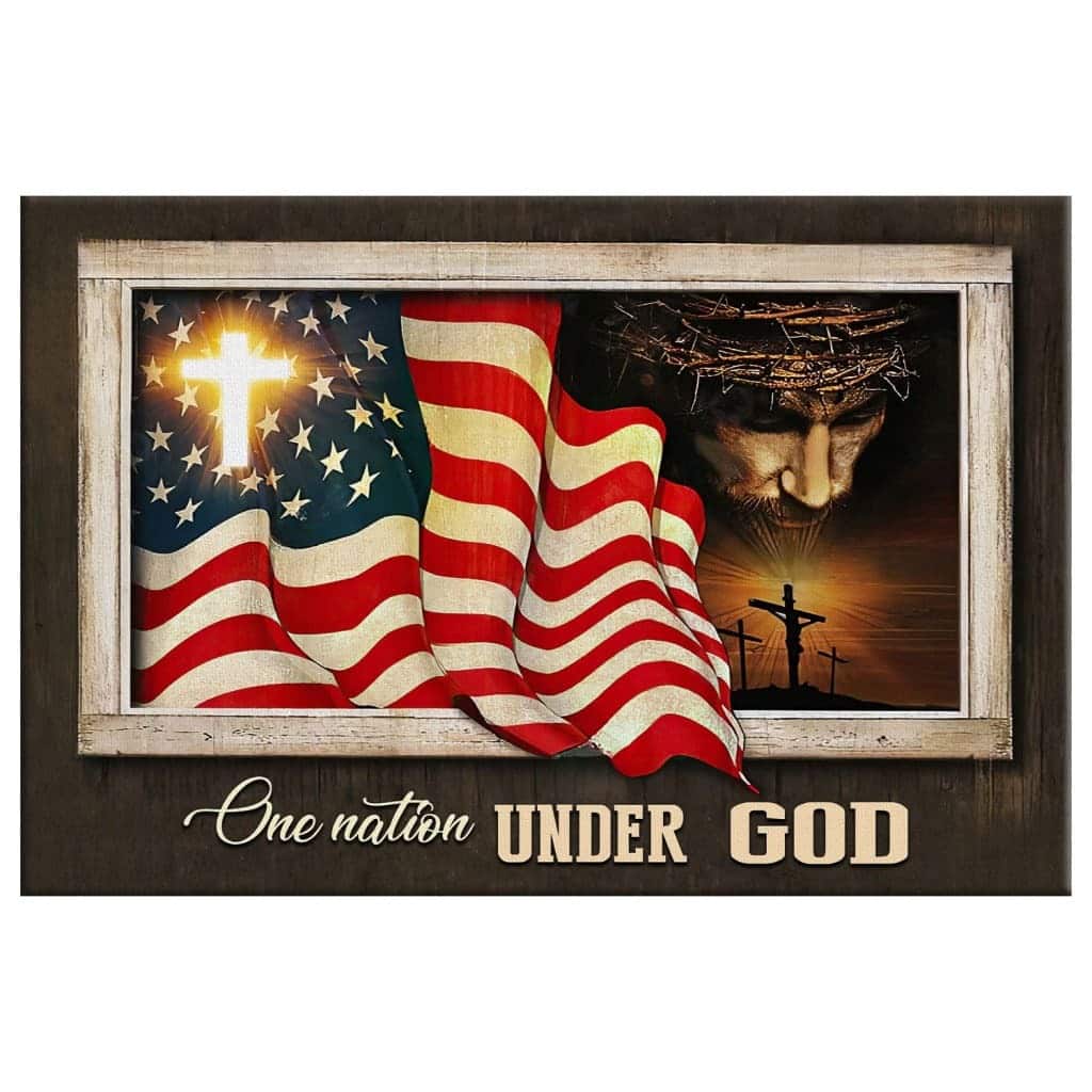 Patriotism Christian One Nation Under God Religious Canvas Wall Art Patriotism Christian One Nation Under God Religious Canvas Wall Art