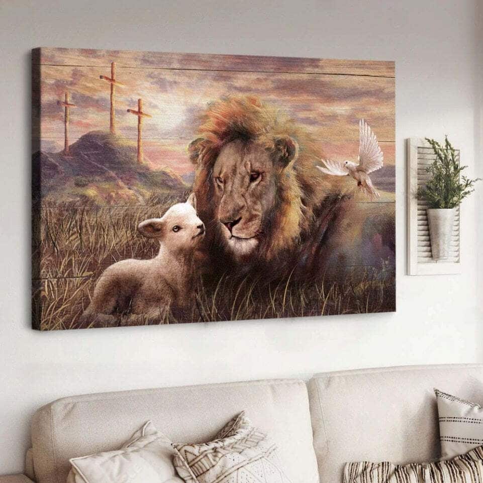 Lion Of Judah Lambs Of God A Peaceful Day Of The Lion And The Lamb Christian Religious Canvas Wall Art Lion Of Judah Lambs Of God A Peaceful Day Of The Lion And The Lamb Christian Religious Canvas Wall Art