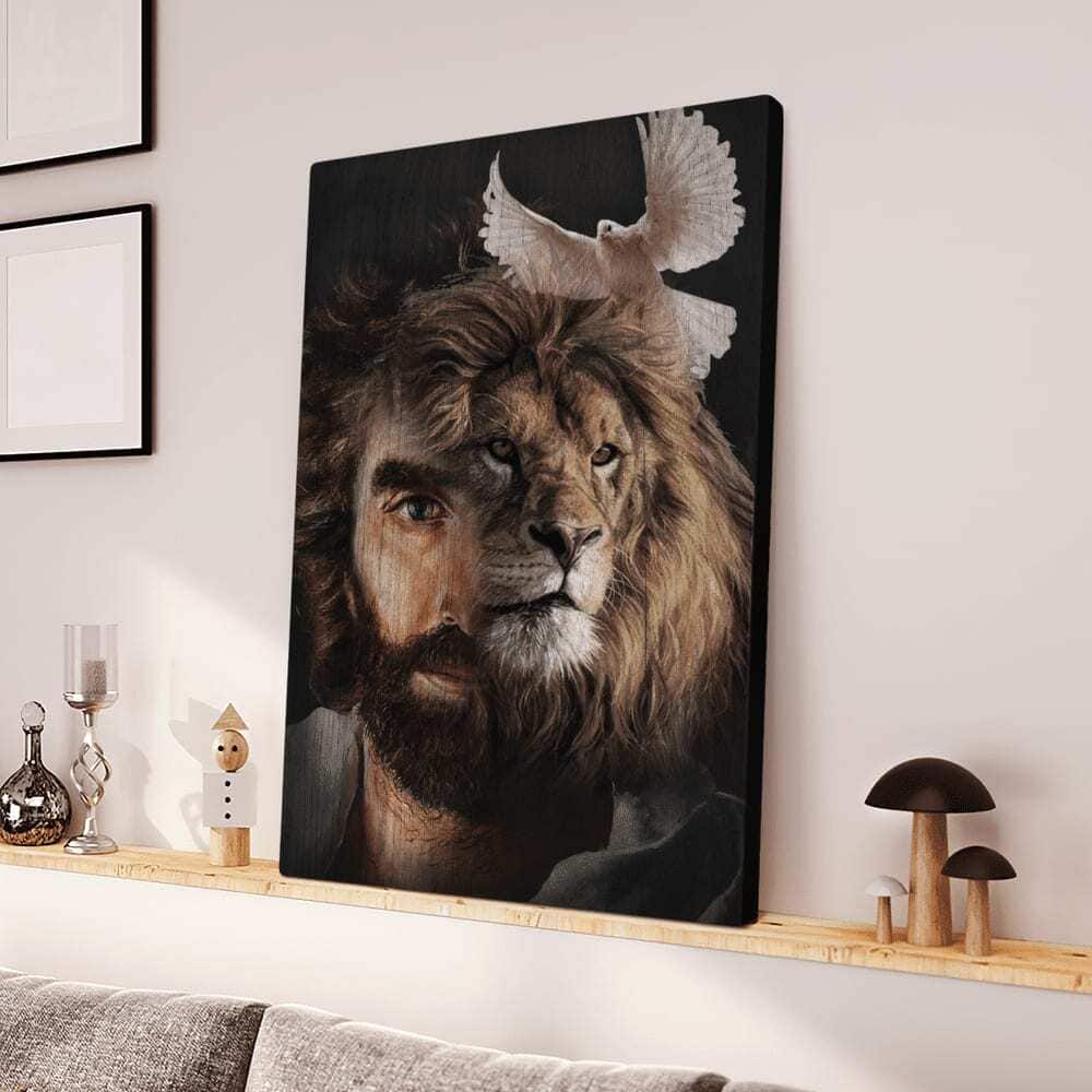 Lion Of Judah Jesus Lion And The Dove Christian Religious Canvas Wall Art Lion Of Judah Jesus Lion And The Dove Christian Religious Canvas Wall Art