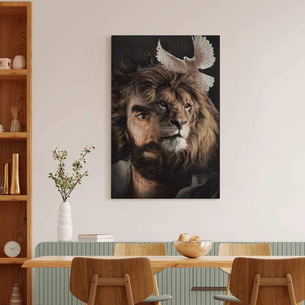 Lion Of Judah Jesus Lion And The Dove Christian Religious Canvas Wall Art Lion Of Judah Jesus Lion And The Dove Christian Religious Canvas Wall Art