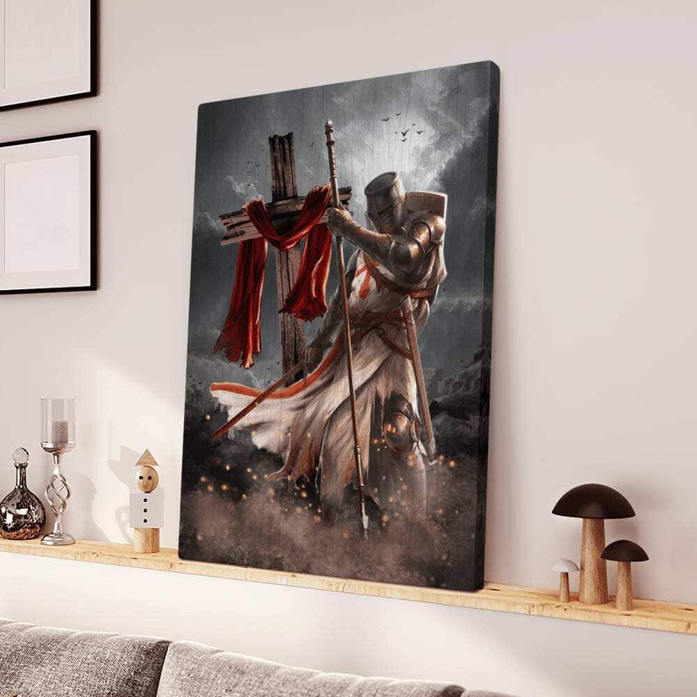 Knight Templar And Cross Jesus Christian Religious Canvas Wall Art Knight Templar And Cross Jesus Christian Religious Canvas Wall Art