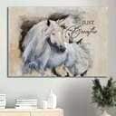 Beautiful Horse Just Breathe Christian Religious Canvas Wall Art