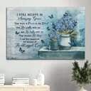 Baby Flower Vase Blue Butterfly I Still Believe In Amazing Grace Christian Canvas Wall Art