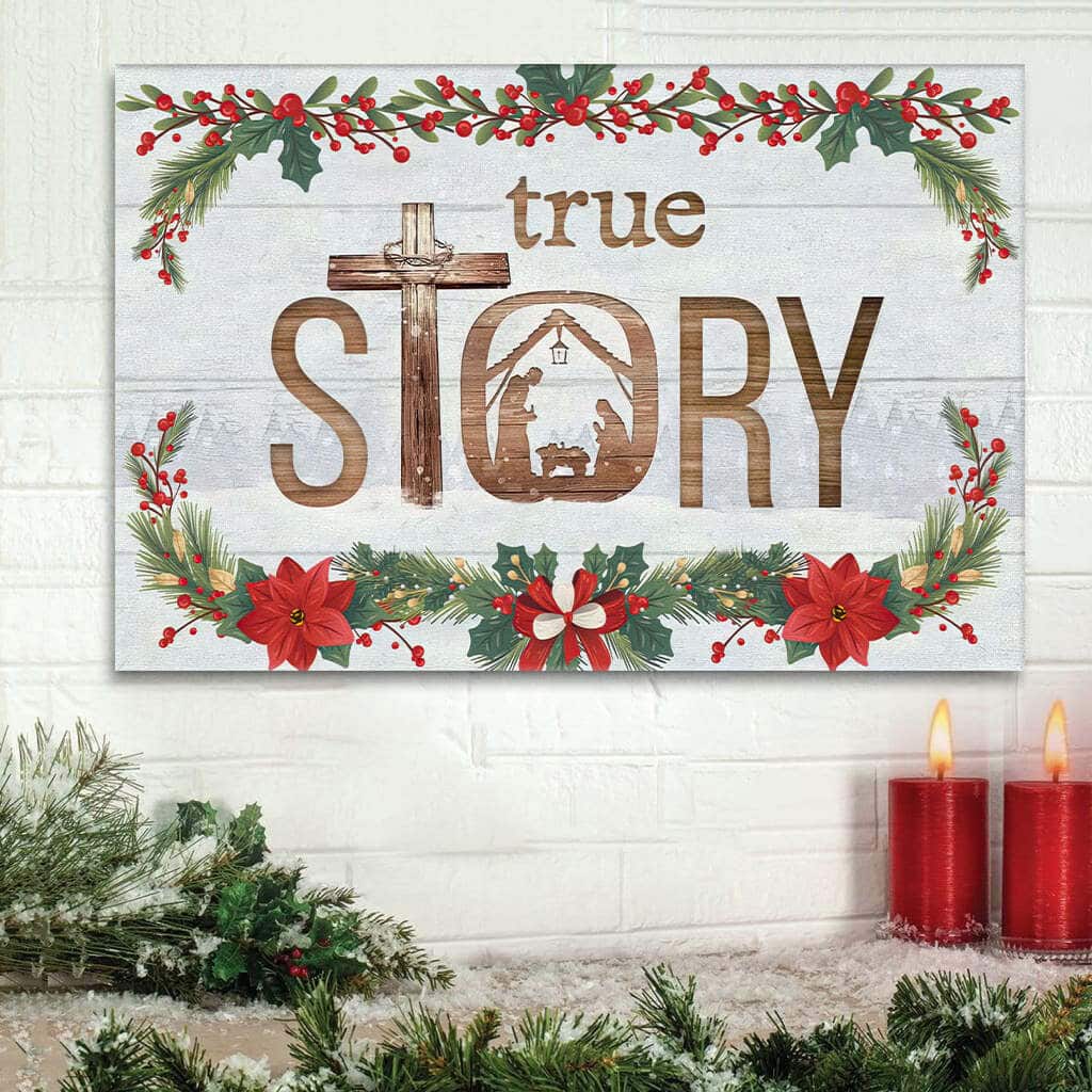 True Story Jesus Born In A Manger Christmas Painting On To Canvas Wall Art True Story Jesus Born In A Manger Christmas Painting On To Canvas Wall Art