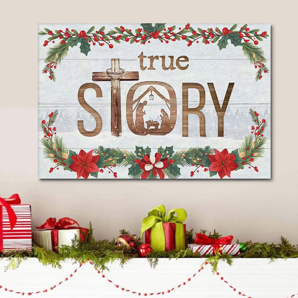 True Story Jesus Born In A Manger Christmas Painting On To Canvas Wall Art True Story Jesus Born In A Manger Christmas Painting On To Canvas Wall Art