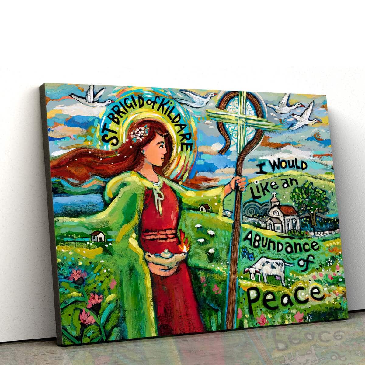 St Bridget Of Kildare Religious Christian Canvas Wall Art St Bridget Of Kildare Religious Christian Canvas Wall Art