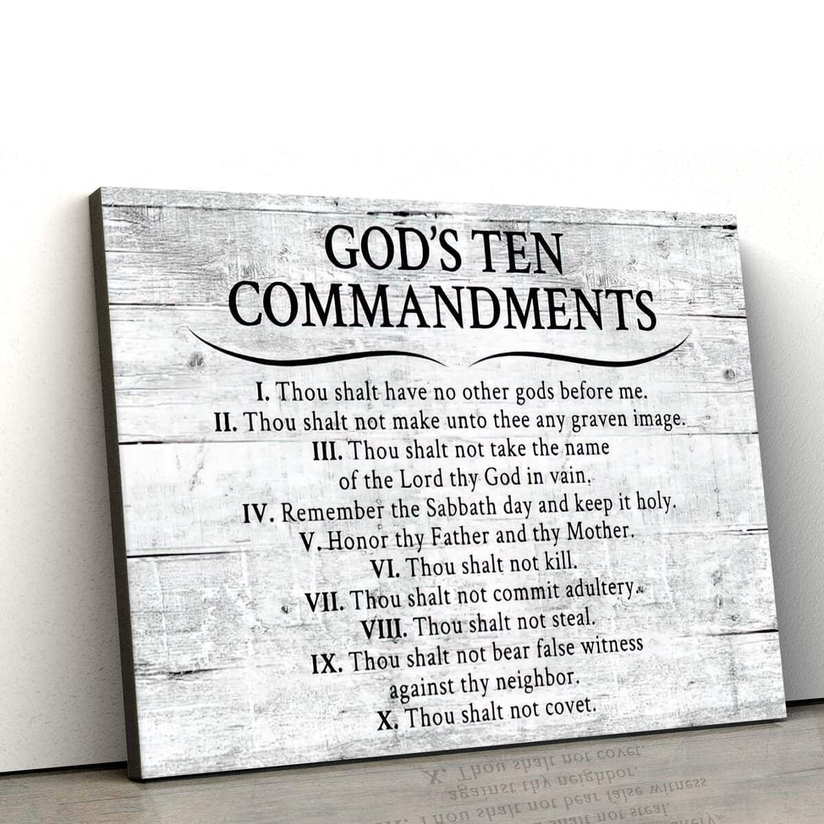 10 Commandments Of Jesus Ten Commandments Christian Bible Verse Canvas Wall Art