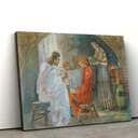 Jesus With Mary And Martha Jesus Christian Canvas Wall Art