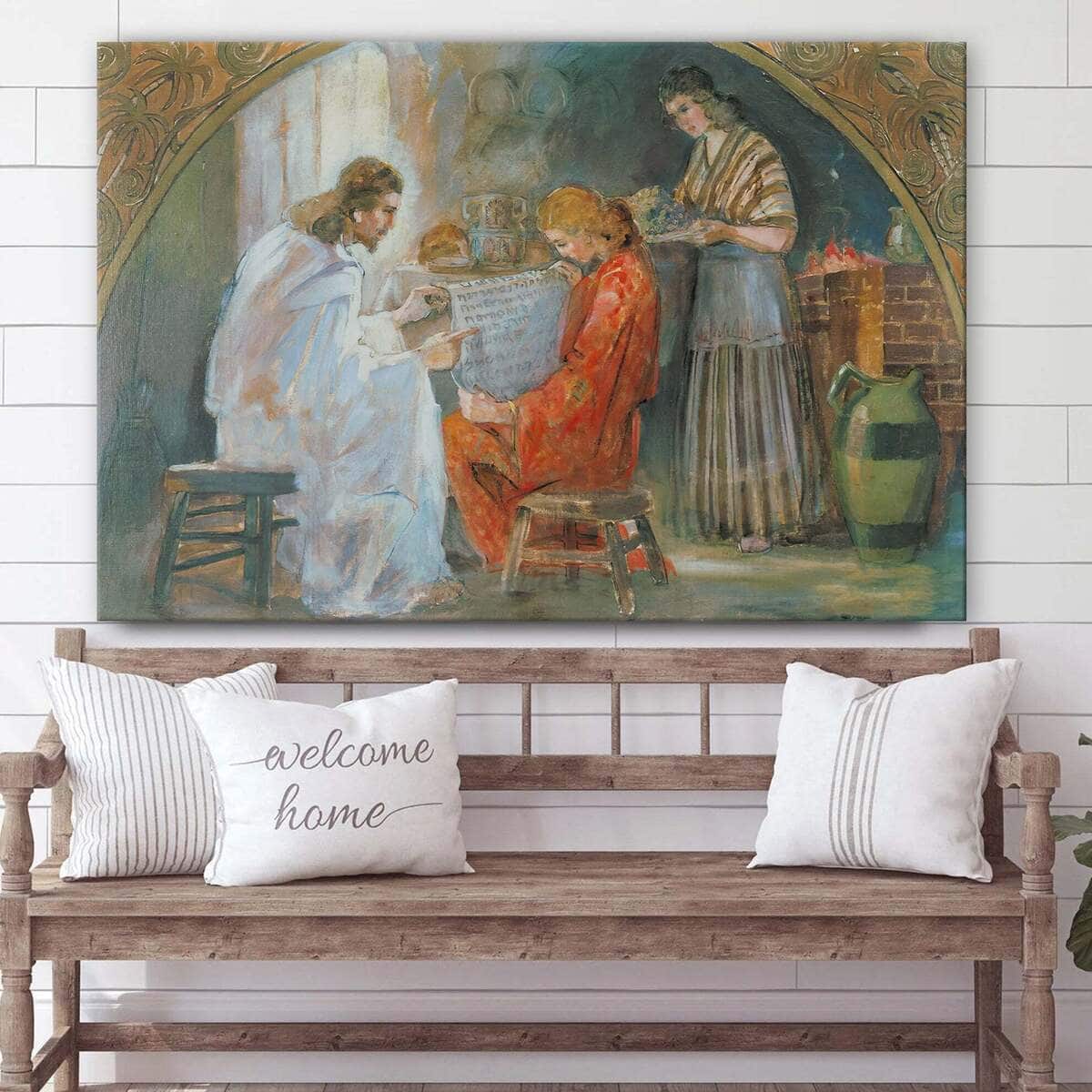 Jesus With Mary And Martha Jesus Christian Canvas Wall Art Jesus With Mary And Martha Jesus Christian Canvas Wall Art