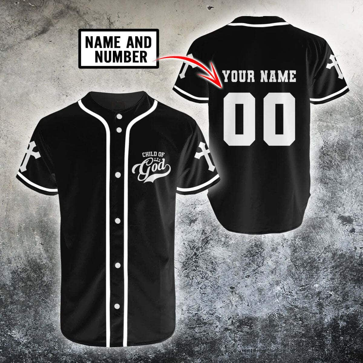 Customize Personalized Cross Child Of God Religious Baseball Jersey