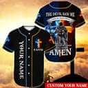 Customize Personalized Cross Flame Amen Knight Religious Christian Baseball Jersey Customize Personalized Cross Flame Amen Knight Religious Christian Baseball Jersey