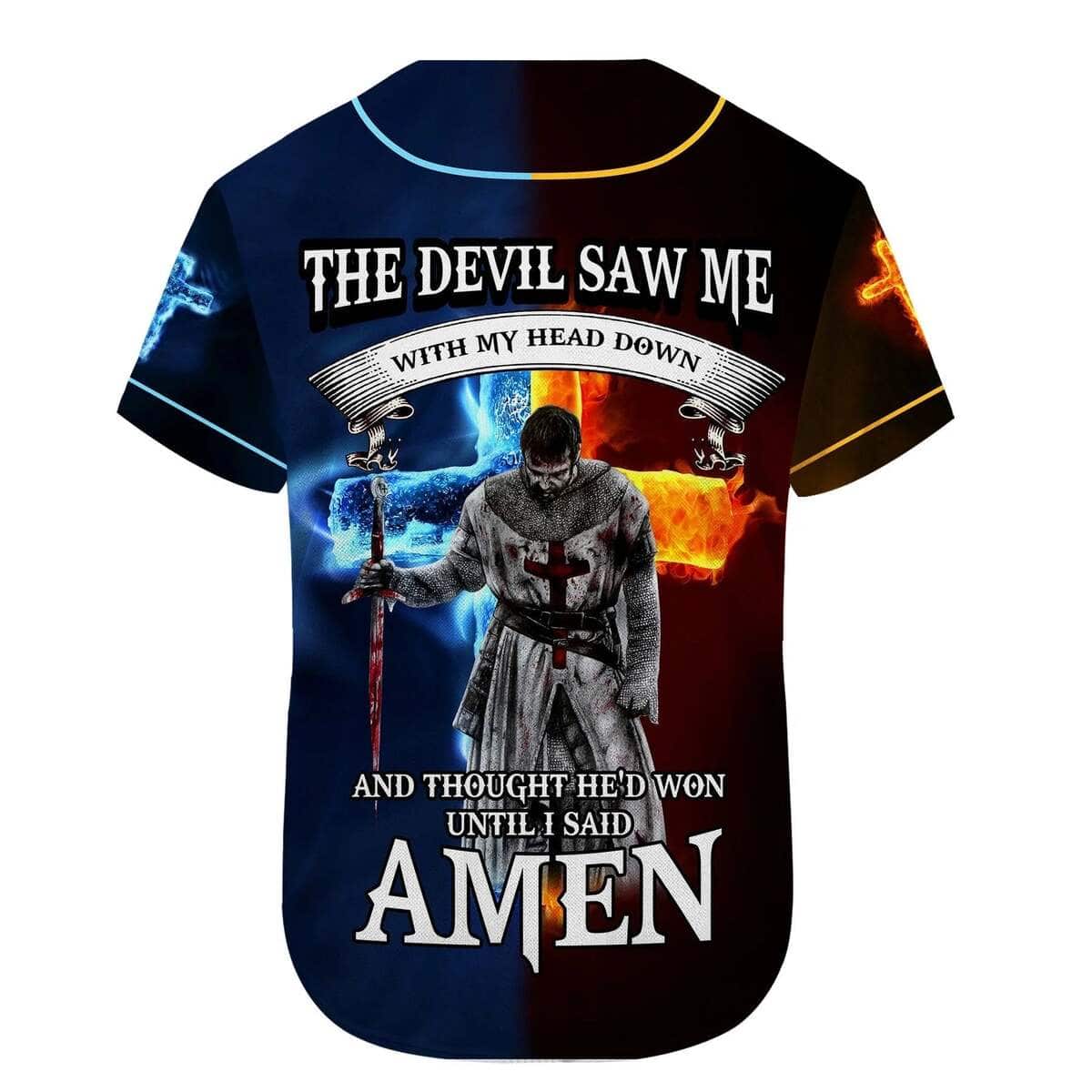 Customize Personalized Cross Flame Amen Knight Religious Christian Baseball Jersey Customize Personalized Cross Flame Amen Knight Religious Christian Baseball Jersey