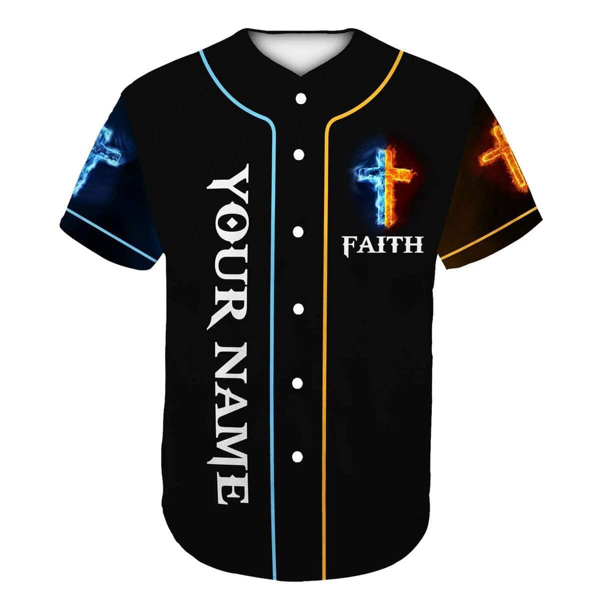 Customize Personalized Cross Flame Amen Knight Religious Christian Baseball Jersey Customize Personalized Cross Flame Amen Knight Religious Christian Baseball Jersey