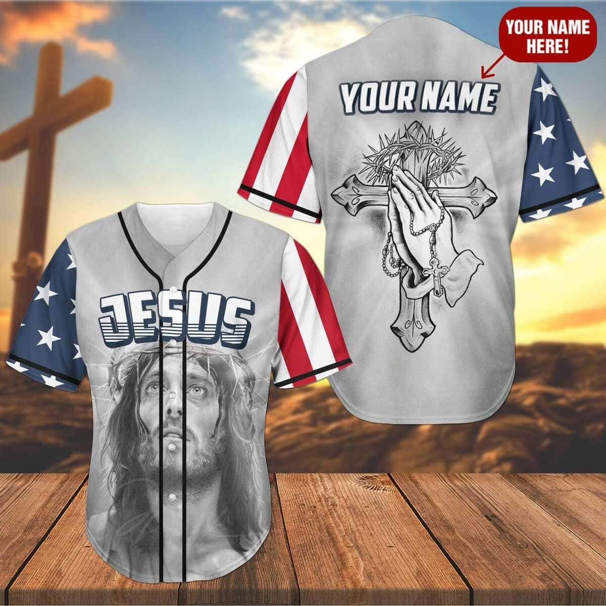 Customize Personalized Cross Christ Pray The Savior Baseball Jersey Customize Personalized Cross Christ Pray The Savior Baseball Jersey