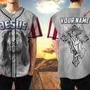 Customize Personalized Cross Christ Pray The Savior Baseball Jersey