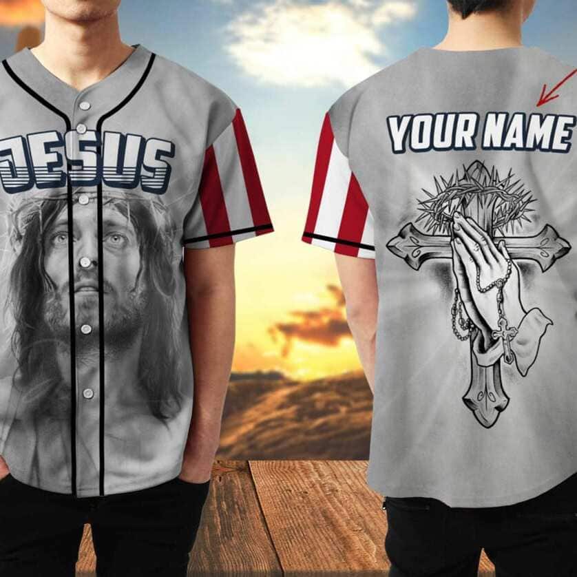 Customize Personalized Cross Christ Pray The Savior Baseball Jersey Customize Personalized Cross Christ Pray The Savior Baseball Jersey