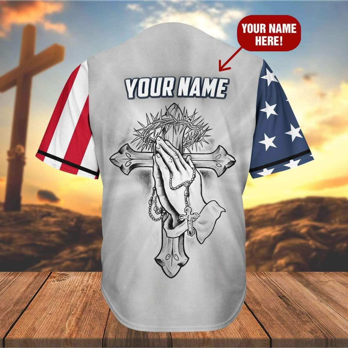 Customize Personalized Cross Christ Pray The Savior Baseball Jersey Customize Personalized Cross Christ Pray The Savior Baseball Jersey