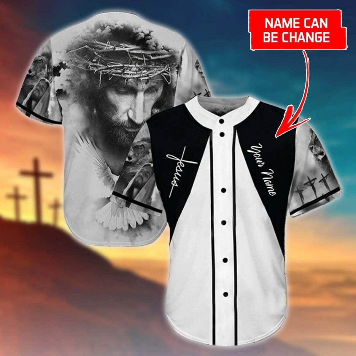 Customize Personalized Cross God Dove Jesus Baseball Jersey Customize Personalized Cross God Dove Jesus Baseball Jersey