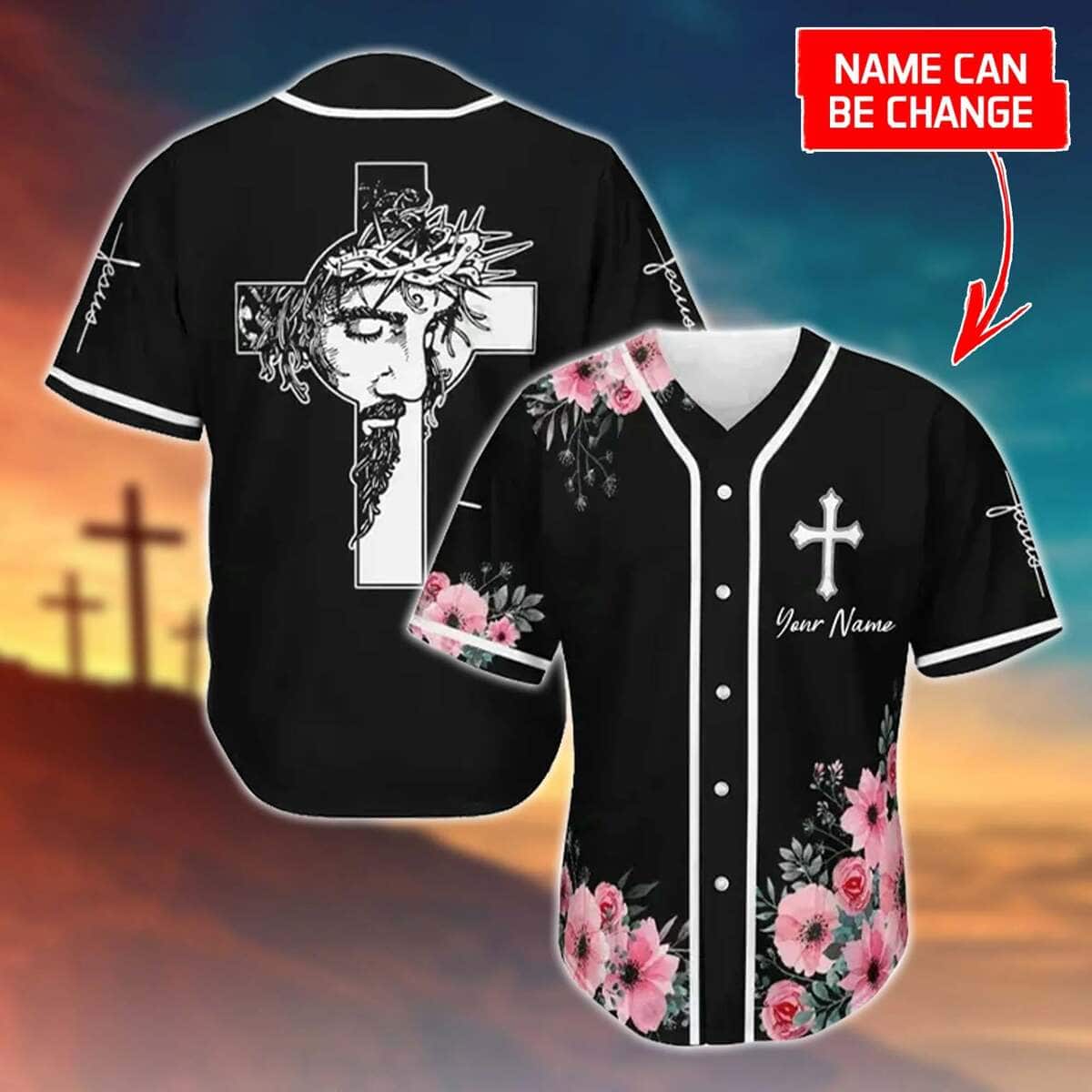 Cross God Flower Faith Customize Personalized Christian Jesus Baseball Jersey