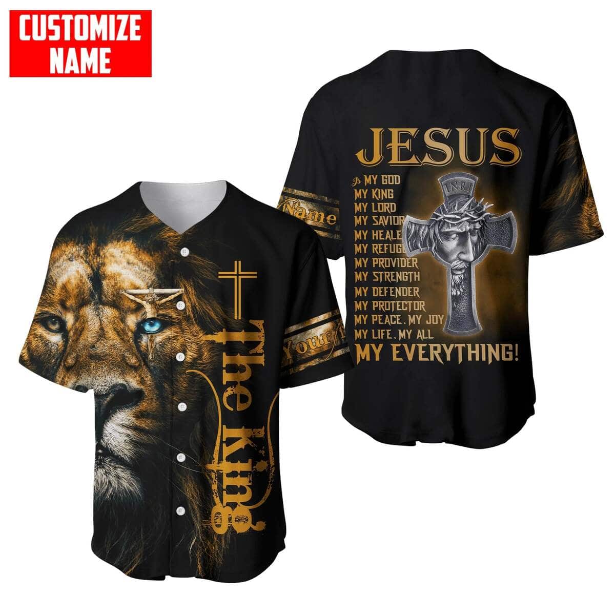 Cross Lion My God My King My Everything Customize Personalized Baseball Jersey Cross Lion My God My King My Everything Customize Personalized Baseball Jersey