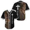 Cross Lion Jesus Customize Personalized Religious Christian Baseball Jersey