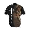 Cross Lion Jesus Customize Personalized Religious Christian Baseball Jersey