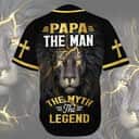 Cross Lion Papa The Man The Legend Customize Personalized Father's Day Baseball Jersey Cross Lion Papa The Man The Legend Customize Personalized Father's Day Baseball Jersey