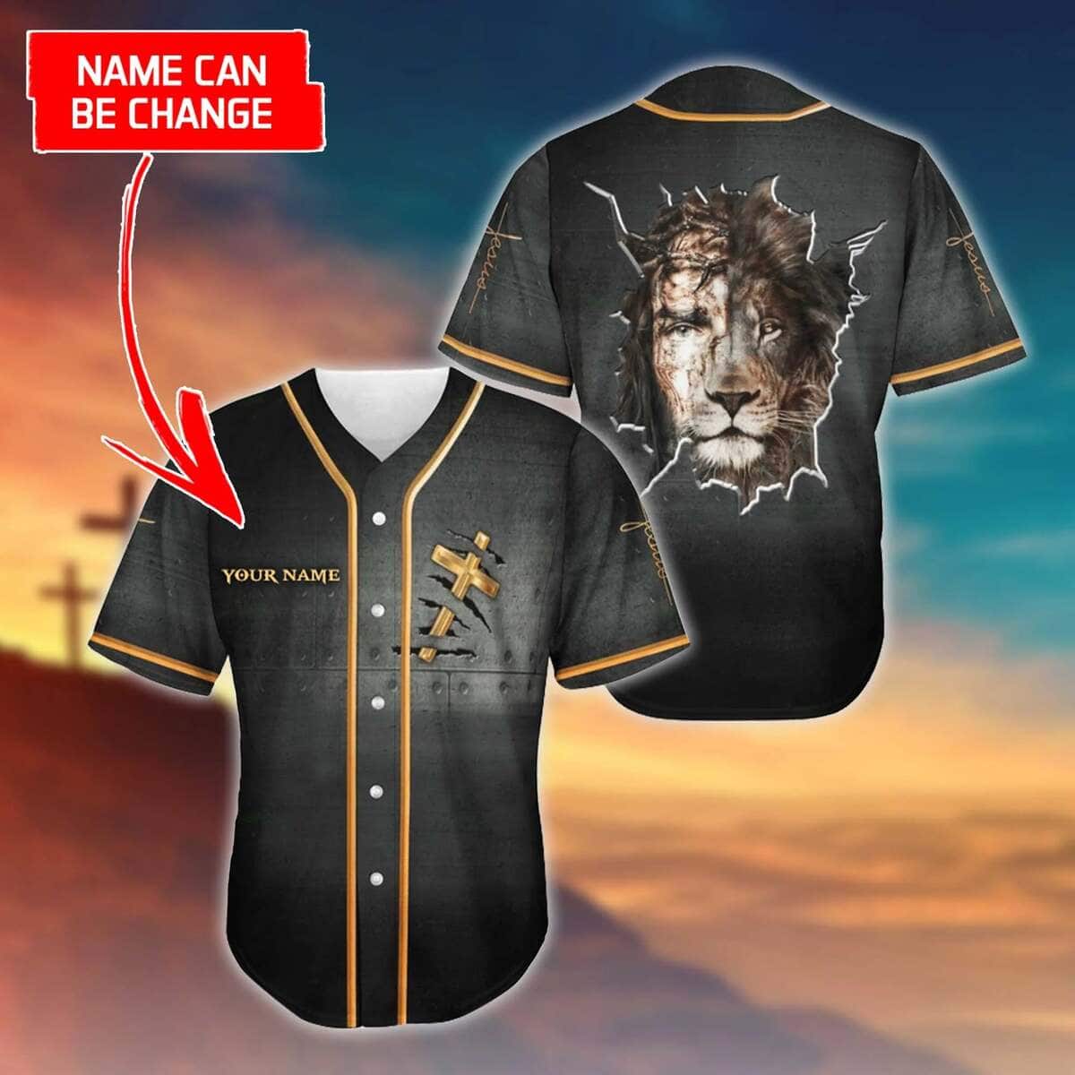 Cross Lion The Cross In My Heart Customize Personalized Baseball Jersey Cross Lion The Cross In My Heart Customize Personalized Baseball Jersey