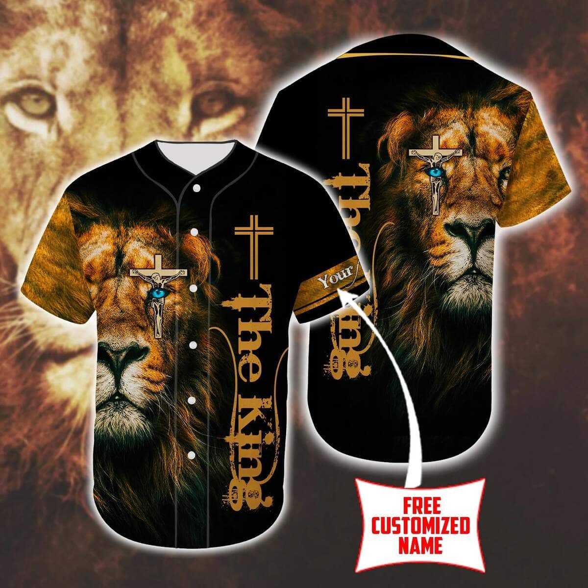 Cross Lion The King Customize Personalized Christian Religious Baseball Jersey